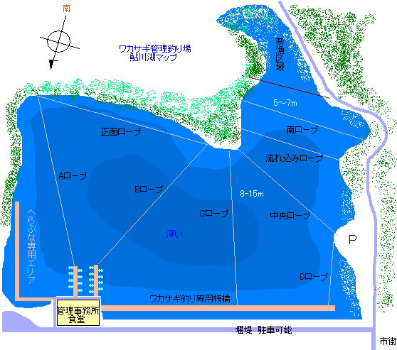 鮎川湖 map