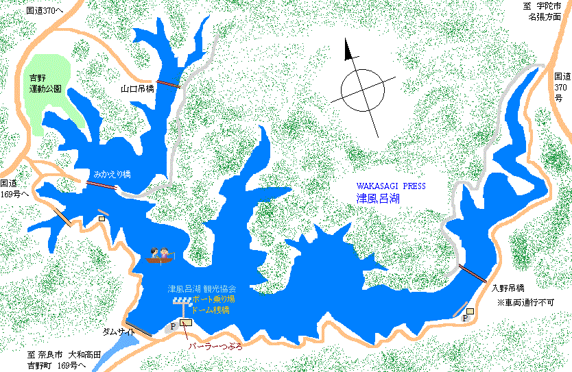 津風呂湖ワカサギ釣りmap